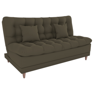 Sofa Cama 2 Lugares 185 cm Duda Veludo Light B256 Marrom Claro Milani Store