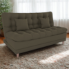 Sofa Cama 2 Lugares 185 cm Duda Veludo Light B256 Marrom Claro Milani Store