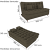 Sofa Cama 2 Lugares 185 cm Duda Veludo Light B256 Marrom Claro Milani Store