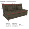 Sofa Cama 2 Lugares 185 cm Duda Veludo Light B256 Marrom Claro Milani Store