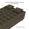 Sofa Cama 2 Lugares 185 cm Duda Veludo Light B256 Marrom Claro Milani Store