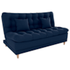 Sofa Cama 2 Lugares 185 cm Duda Veludo Maserati Azul Milani Store