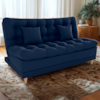 Sofa Cama 2 Lugares 185 cm Duda Veludo Maserati Azul Milani Store