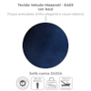 Sofa Cama 2 Lugares 185 cm Duda Veludo Maserati Azul Milani Store