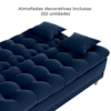 Sofa Cama 2 Lugares 185 cm Duda Veludo Maserati Azul Milani Store