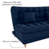Sofa Cama 2 Lugares 185 cm Duda Veludo Maserati Azul Milani Store
