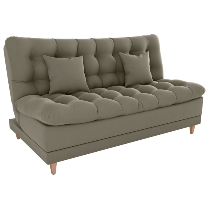 Sofa Cama 2 Lugares 185 cm Duda Veludo Maserati Marrom Claro Milani Store