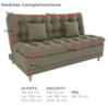 Sofa Cama 2 Lugares 185 cm Duda Veludo Maserati Marrom Claro Milani Store