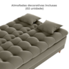 Sofa Cama 2 Lugares 185 cm Duda Veludo Maserati Marrom Claro Milani Store