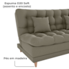 Sofa Cama 2 Lugares 185 cm Duda Veludo Maserati Marrom Claro Milani Store