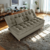 Sofa Cama 2 Lugares 185 cm Duda Veludo Maserati Marrom Claro Milani Store