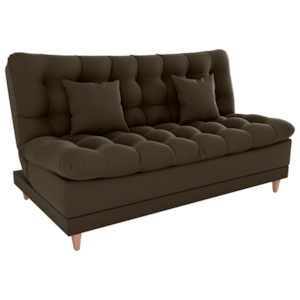 Sofa Cama 2 Lugares 185 cm Duda Veludo Maserati Marrom Milani Store Sofa Cama 2 Lugares 185 cm Duda Veludo Maserati Marrom Milani Store