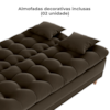 Sofa Cama 2 Lugares 185 cm Duda Veludo Maserati Marrom Milani Store