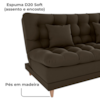 Sofa Cama 2 Lugares 185 cm Duda Veludo Maserati Marrom Milani Store