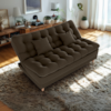 Sofa Cama 2 Lugares 185 cm Duda Veludo Maserati Marrom Milani Store
