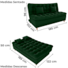 Sofa Cama 2 Lugares 185 cm Duda Veludo Maserati Verde Milani Store