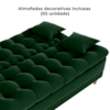 Sofa Cama 2 Lugares 185 cm Duda Veludo Maserati Verde Milani Store