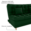 Sofa Cama 2 Lugares 185 cm Duda Veludo Maserati Verde Milani Store
