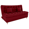 Sofa Cama 2 Lugares 185 cm Duda Veludo Maserati Vermelho Milani Store