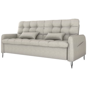 Sofa Cama 2 Lugares 200cm Pillar Linho Plano Milenum Palha Milani Store