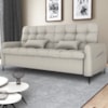Sofa Cama 2 Lugares 200cm Pillar Linho Plano Milenum Palha Milani Store