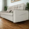 Sofa Cama 2 Lugares 200cm Pillar Linho Plano Milenum Palha Milani Store