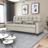Sofa Cama 2 Lugares 200cm Pillar Linho Vancouver E483 Bege Milani Store