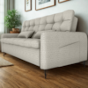 Sofa Cama 2 Lugares 200cm Pillar Linho Vancouver E483 Bege Milani Store