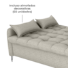 Sofa Cama 2 Lugares 200cm Pillar Linho Vancouver E483 Bege Milani Store