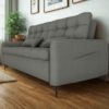 Sofa Cama 2 Lugares 200cm Pillar Linho Vancouver E484 Chumbo Milani Store