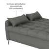 Sofa Cama 2 Lugares 200cm Pillar Linho Vancouver E484 Chumbo Milani Store