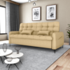 Sofa Cama 2 Lugares 200cm Pillar Linho Vancouver E486 Palha Milani Store
