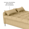 Sofa Cama 2 Lugares 200cm Pillar Linho Vancouver E486 Palha Milani Store