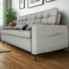 Sofa Cama 2 Lugares 200cm Pillar Linho Vancouver E487 Cinza Milani Store