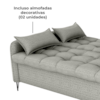 Sofa Cama 2 Lugares 200cm Pillar Linho Vancouver E487 Cinza Milani Store