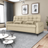 Sofa Cama 2 Lugares 200cm Pillar Linho Vancouver E488 Palha Milani Store