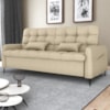 Sofa Cama 2 Lugares 200cm Pillar Linho Vancouver E488 Palha Milani Store
