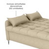 Sofa Cama 2 Lugares 200cm Pillar Linho Vancouver E488 Palha Milani Store
