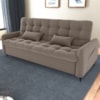 Sofa Cama 2 Lugares 200cm Pillar Veludo E400 Marrom Claro Milani Store