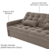 Sofa Cama 2 Lugares 200cm Pillar Veludo E400 Marrom Claro Milani Store