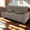 Sofa Cama 2 Lugares 200cm Pillar Veludo E400 Marrom Claro Milani Store