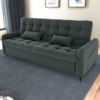 Sofa Cama 2 Lugares 200cm Pillar Veludo E401 Chumbo Milani Store