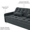 Sofa Cama 2 Lugares 200cm Pillar Veludo E401 Chumbo Milani Store