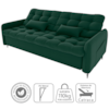 Sofa Cama 2 Lugares 200cm Pillar Veludo E402 Verde Milani Store