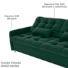 Sofa Cama 2 Lugares 200cm Pillar Veludo E402 Verde Milani Store