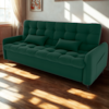 Sofa Cama 2 Lugares 200cm Pillar Veludo E402 Verde Milani Store