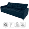 Sofa Cama 2 Lugares 200cm Pillar Veludo E403 Azul Milani Store
