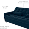 Sofa Cama 2 Lugares 200cm Pillar Veludo E403 Azul Milani Store