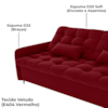 Sofa Cama 2 Lugares 200cm Pillar Veludo E404 Vermelho Milani Store