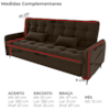 Sofa Cama 2 Lugares 200cm Pillar Veludo E405 Marrom Milani Store